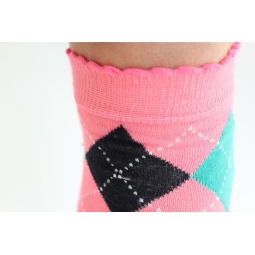 grid design lady knee high socks